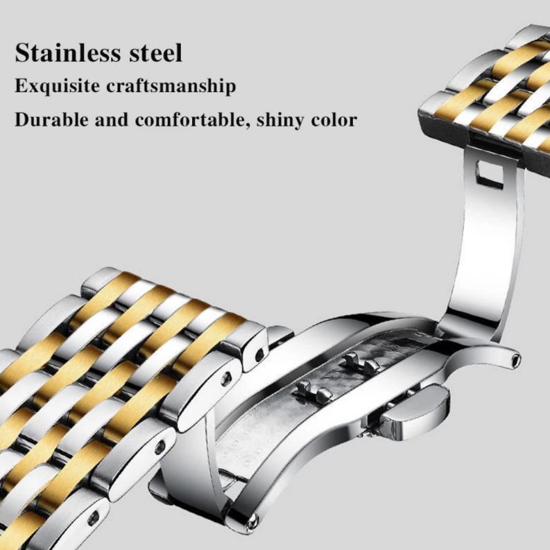 POEDAGAR Mens Fashion Full Steel Quartz Watch
